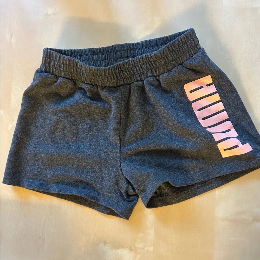 Puma Dark Gray and pink Athletic Shorts youth size 7/8